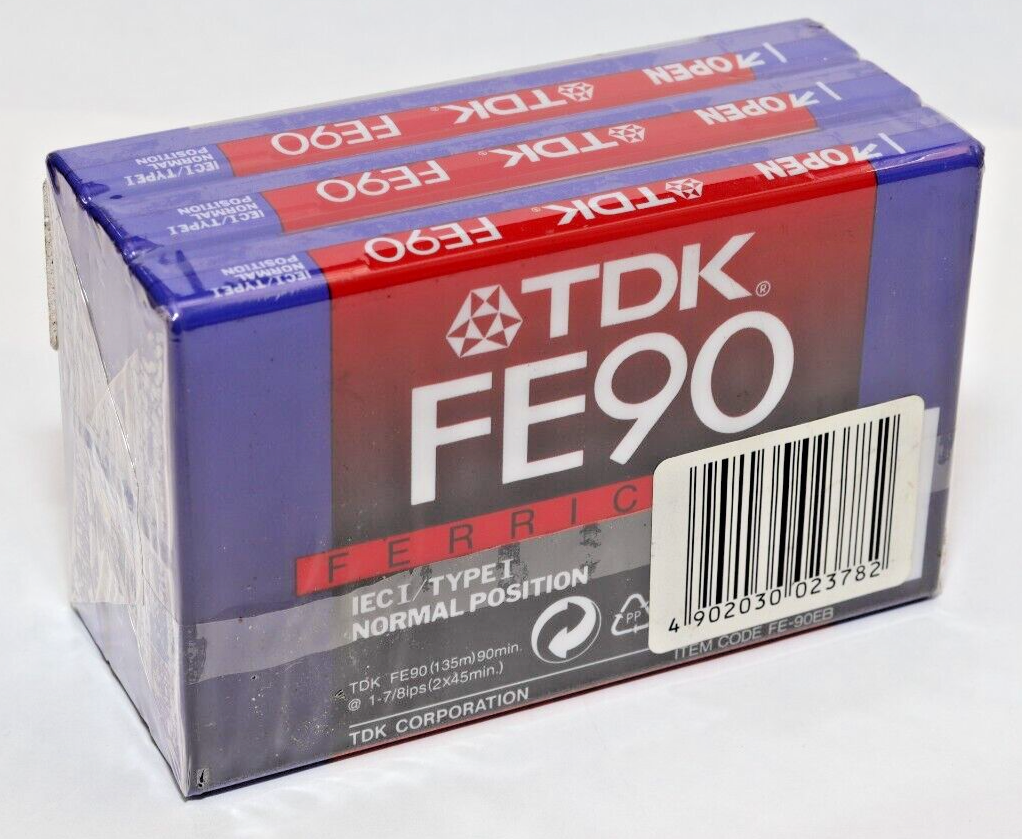 3 Pack Brand New TDK FE90's Type 1 (I) - Still Sealed as a pack and Individually
