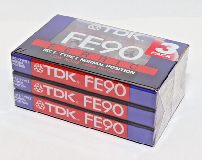 3 Pack Brand New TDK FE90's Type 1 (I) - Still Sealed as a pack and Individually