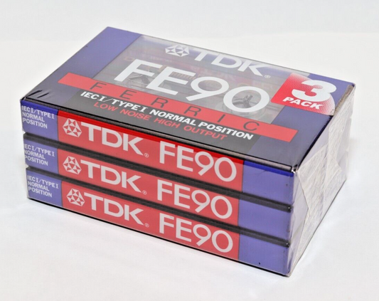 3 Pack Brand New TDK FE90's Type 1 (I) - Still Sealed as a pack and Individually