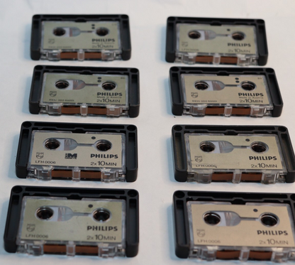 8x Philips LFH 0006 Micro Audio Cassettes - 2x10 Minutes