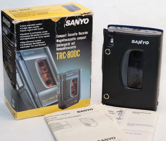 REFURBISHED - Sanyo Cassette-Recorder TRC-800C Boxed inc Case and Documents - SN: N5300077 - (Fully Operational)
