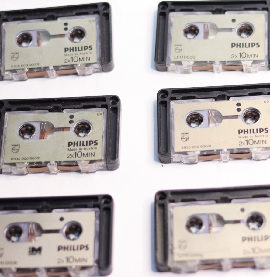 8x Philips LFH 0006 Micro Audio Cassettes - 2x10 Minutes