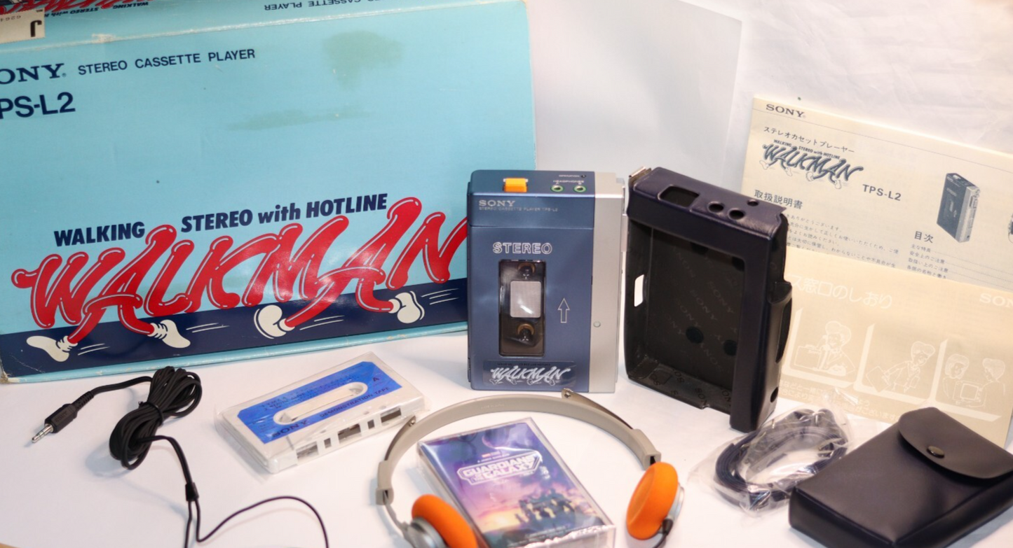 REFURBISHED - Sony Walkman Cassette Player Sony TPS-L2, Including Accessories in Original box. Rare Japanese Version Serial matched - (Fully Operational) Serial No: 62646