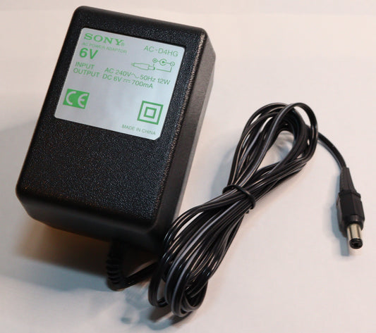 Genuine (Rare) Sony AC-D4HG 6V AC Power Adapter for WM-D6C Walkman Professional