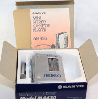 REFURBISHED - Sanyo Cassette Player M4430 - Serial Matched Boxed With Case ,Shoulder Strap and Instructions - (Fully Operational) Serial No: 14503554