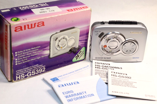 REFURBISHED - Aiwa Cassette Player HS-GS392 In Box - (Fully Operational) SN: 509EC92Q0197