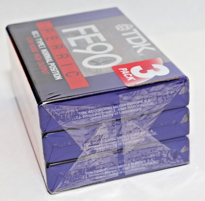 3 Pack Brand New TDK FE90's Type 1 (I) - Still Sealed as a pack and Individually
