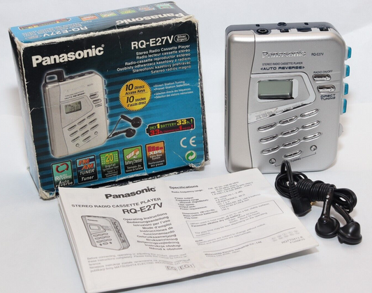 REFURBISHED - Panasonic Radio/Cassette Player RQ-E27V - In Original Box , Headphones and Documents. Serial Number: BD1JA008262 - (Fully Operational)