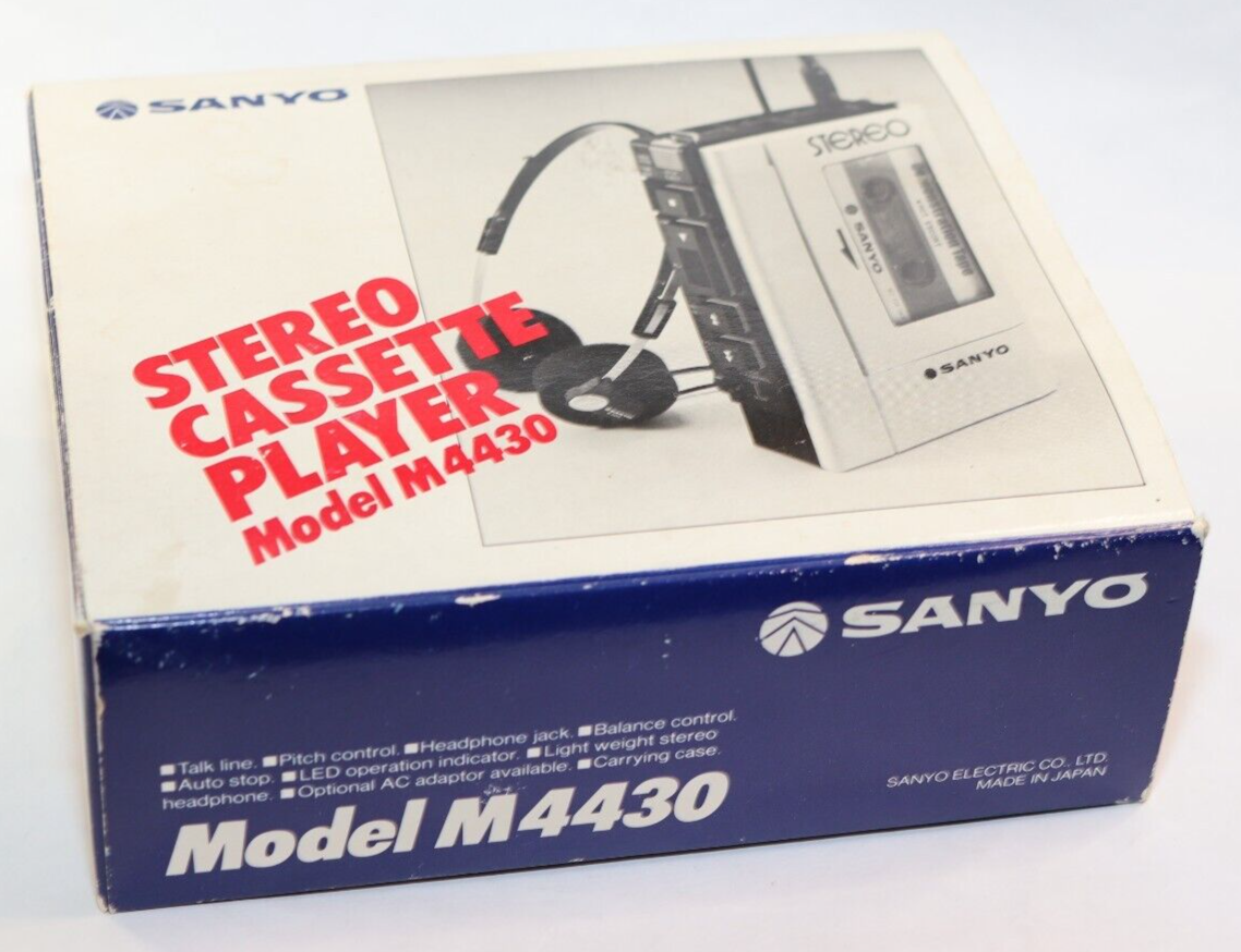REFURBISHED - Sanyo Cassette Player M4430 - Serial Matched Boxed With Case ,Shoulder Strap and Instructions - (Fully Operational) Serial No: 14503554